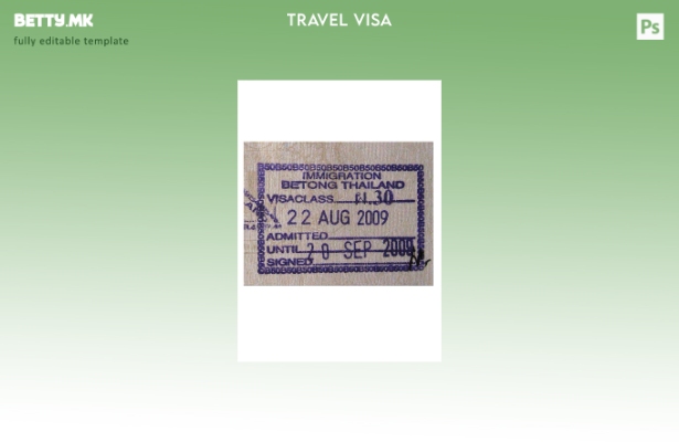 Шаблон за печат за тајландски виза во модерен стил